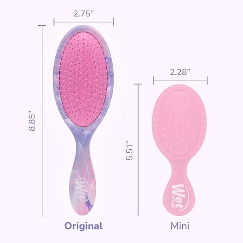 Vista 21 de Wet Brush Original Detangler - Cepillo desenredante, cerdas IntelliFlex ultrasuaves y desenredantes, se desliza a través de los enredos