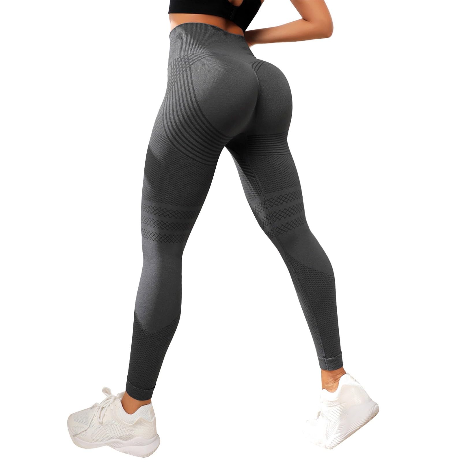 Scrunch Butt Lifting Leggings for Women Elastic High Waisted Workout Seamless Yoga Pants Booty Gym Workout Leggings for Women Ribbed Tummy Control Legging Loose Yoga Legging Compression Tights