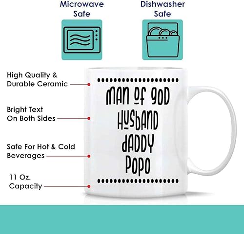 Miniatura 2 de Inspirational Gift Unique Man Of God Gift, for Grandfather's Birthday - Husband Daddy Popo Family Christians Believers Prayers, Multicolor 11 Oz