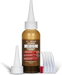 STARBOND Light Brown Medium CA Glue Pro Kit (2 oz) – Premium Cyanoacrylate Super Glue Knot Filler – for Woodworking, Woodturning, Carpentry, Furniture Repair, Crack Filling, Guitar Repair, Hobby
