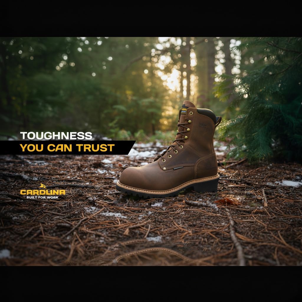 Carolina Poplar 8" Composite Toe Insulated Waterproof Logger Boot for Men Safety Work Footwear