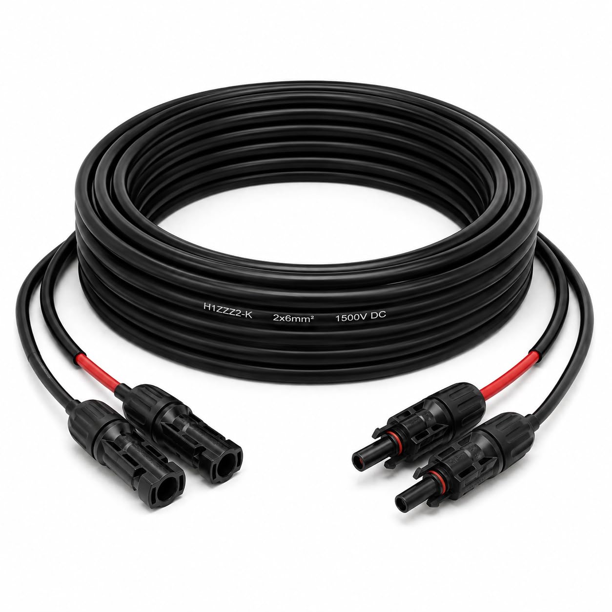 Solarkabel Duplex 19m Set 6mm² H1Z2Z2-K – inkl. MC4 Stecker & Adapter – TÜV zertifiziert – 1500V 30A – UV- & witterungsbeständig – für Solaranlagen, Photovoltaik & Balkonkraftwerke