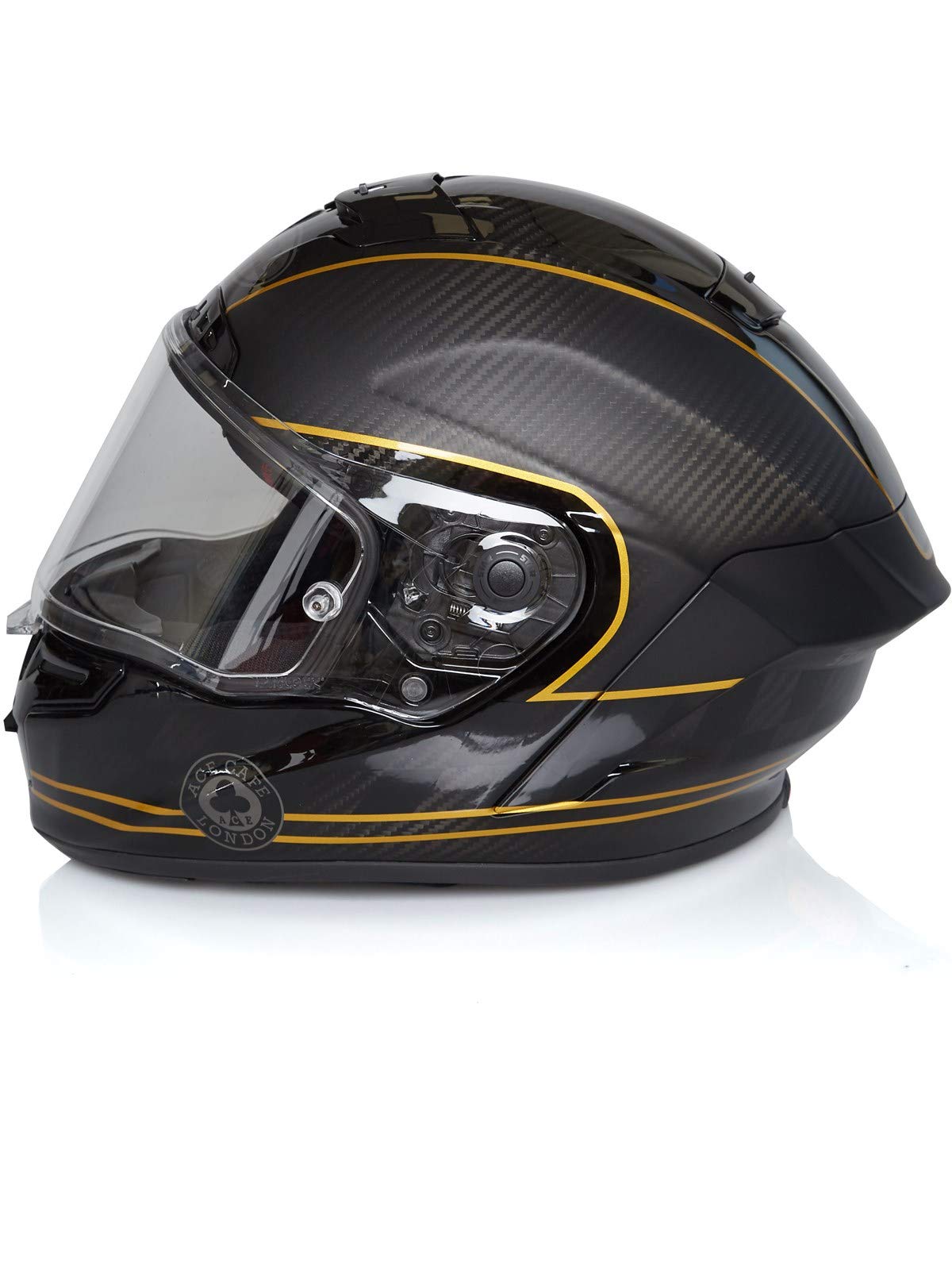 Bell Helmet Race Star Ace Cafe Speed Check, Schwarz Matt/Gold