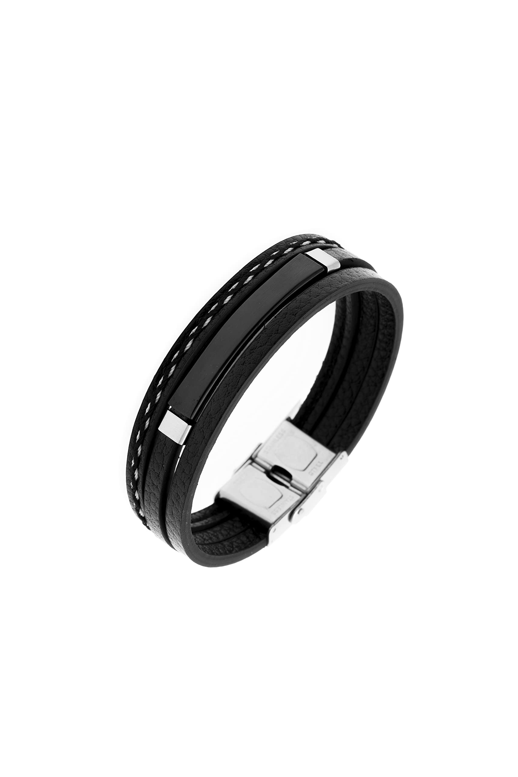 LEGADO Pulsera triple cuero pulsera personalizada una pulsera acero inoxidable o pulsera pareja de cuero PU es una pulsera hombre acero inoxidable