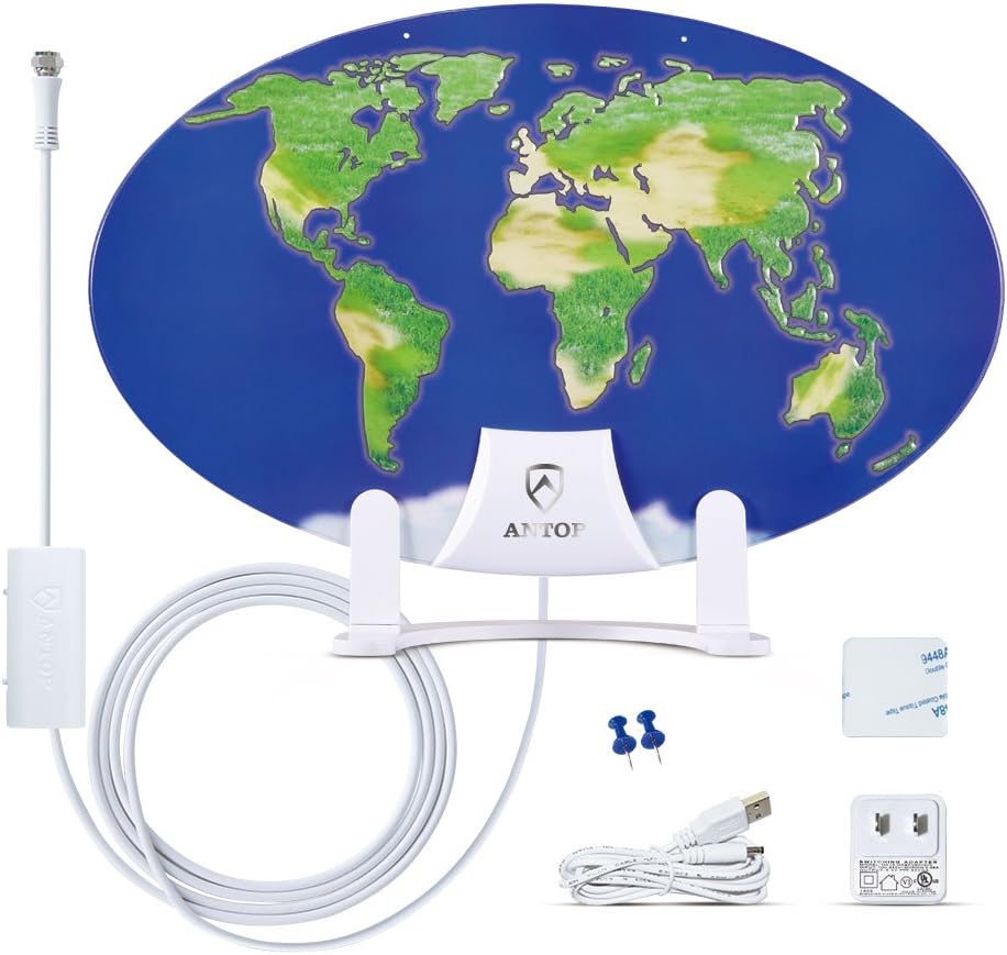 ANTOP World Map Mini AT-121B Indoor HDTV Antenna | Smartpass Amplified
