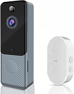 【Free Cloud Storage】 Wireless Video Doorbell Camera 1080P WiFi Door Bell with Chime, PIR Motion Detection, Two-Way Audio, IR Night Vision, 166°Wide Angle, IP65 Waterproof, Rechargeable Batteries