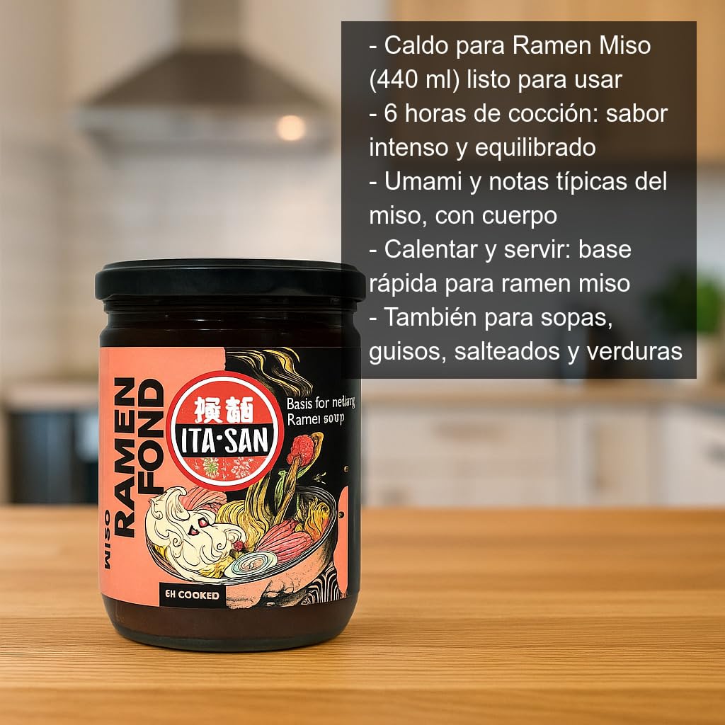 Caldo para Ramen Miso 440 ml listo para usar, base japonesa con umami intenso, ideal para sopa ramen casera, sopas y salteados