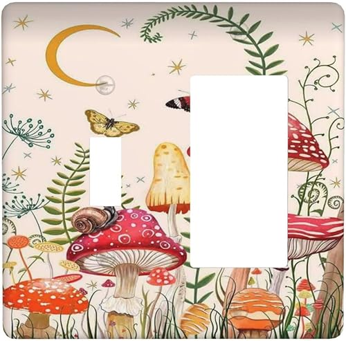 Miniatura 169 de Cubiertas de Interruptor de Luz de 1 Pandilla Bosques Animales Flores Hierba Árboles Placa de Pared Decorativa Interruptor Eléctrico para Decoración