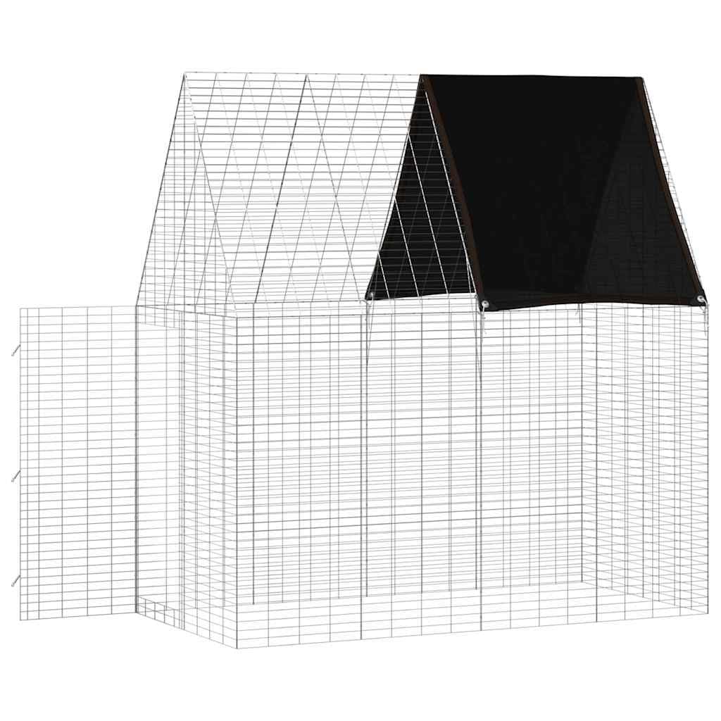 Jaula para conejos plateada, 200 x 100 x 210 cm, acero galvanizado, resistente a la intemperie, duradera, para conejos, cobayas, hámsters, hurones, tejado ampliable al aire libre