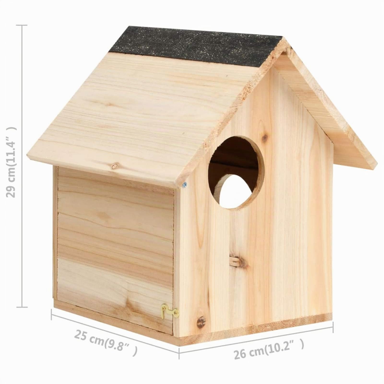 Casetta per Scoiattoli in Legno Massello di Abete 26x25x29 cm-Scoiattolo,con 3 ingressi,Perfetto per Tetto e conservare Gli Alimenti