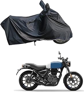 RiderShine Two Wheeler Cover - Dustproof - UV Protection - Waterproof Cover for Hunter 350 Bike (Black) Price In India