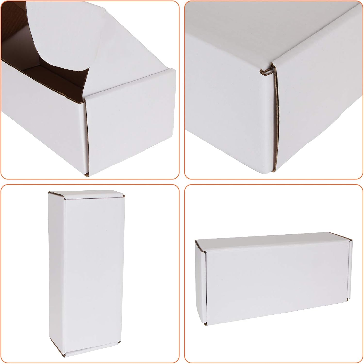 20PCS 500 Count Trading Card Storage Box Corrugated Cardboard Baseball Card Box For Shipping, Hockey Cards Hobby Boxes Cardboard Sleeves, Sport Cards Storage Boxes White 10x4x2.7Inch