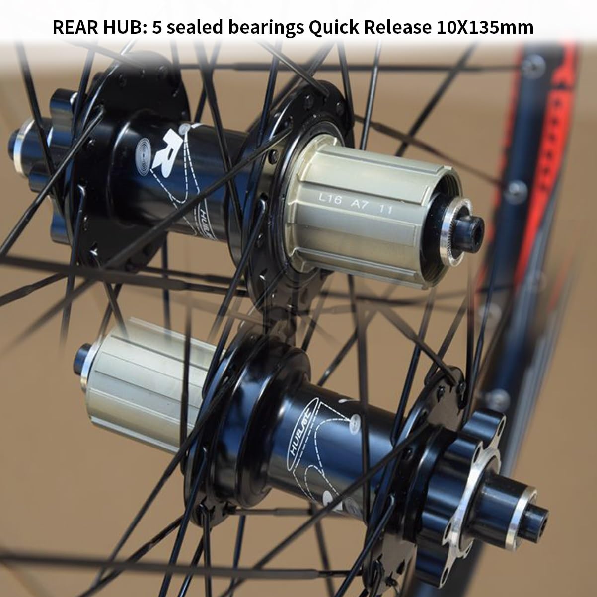Zestaw kół do roweru górskiego 26/27,5/29 '' Ultralekkie felgi aluminiowe Quick Release Hamulec tarczowy 32 otwory przednie i tylne piasty do kasety 7-11 prędkości, 120 kliknięć
