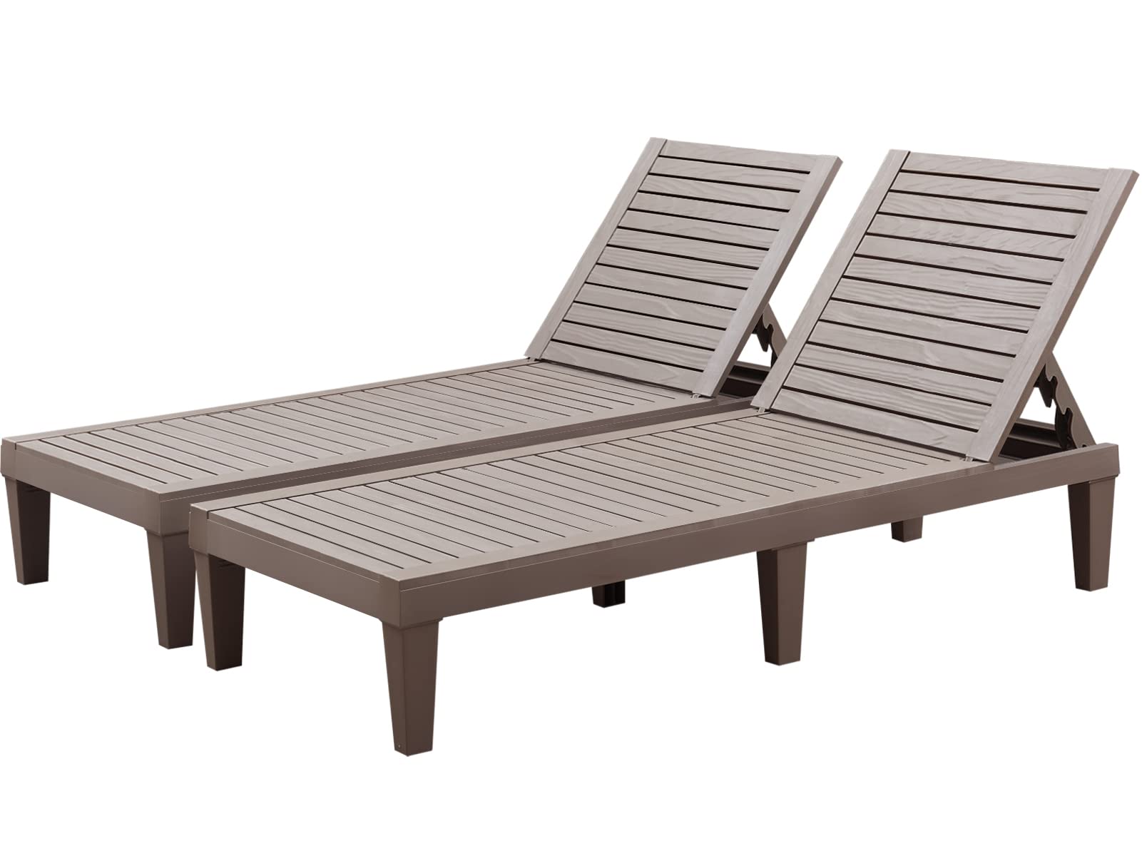 SUPERJARE Chaise Lounge Chairs for Outside, Set of 2, Outdoor Lounge Chairs with 5-Position Adjustab