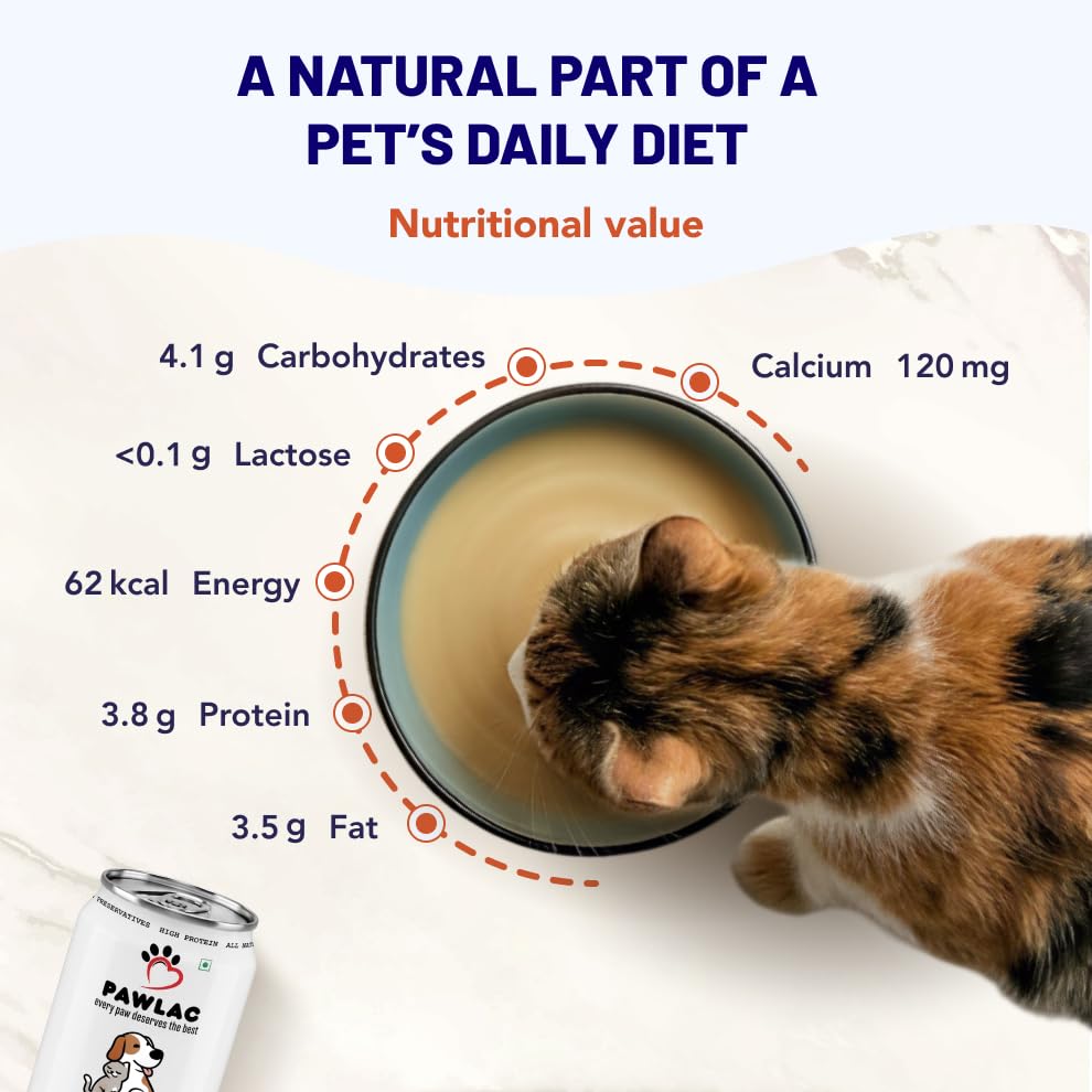 Image of Lactose Free Milk for Cats and Dogs | 200 ml, Pack of 15 | Ready to Serve Golden Milk with Curcumin & Piperine | Easy to Digest | Complete Daily Nutrition for Kittens, Puppies, Cats & Dogs