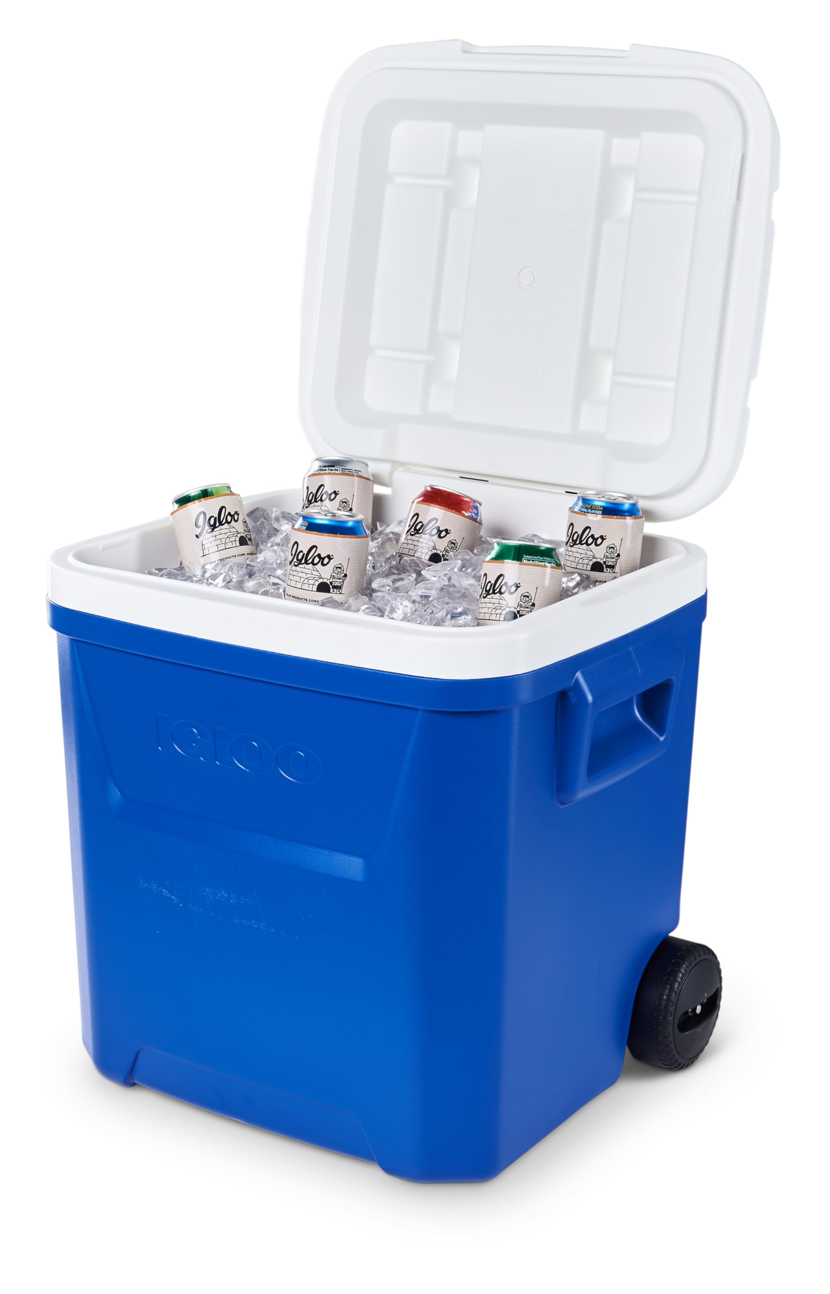 IGLOO Laguna 60 Glacière 56L – Grande Glacière Passive avec roulettes & Poignée Télescopique – Boîte Isotherme Robuste pour Camping, Plage & Loisirs, Idéale pour Boissons & Aliments