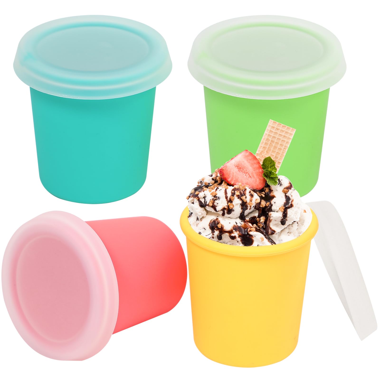 Amazon.com: Koluti Nonstick Silicone Ice Cream Containers 6oz with