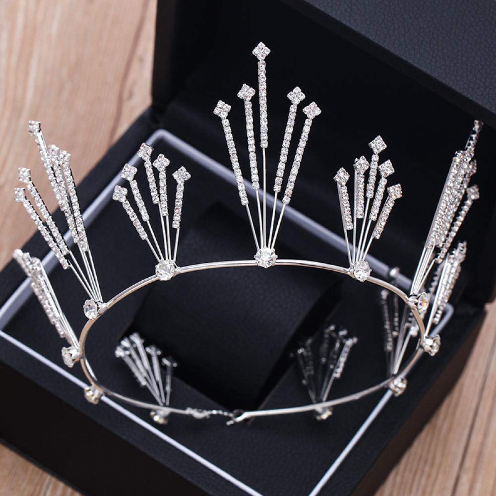 Tiara, stop strasu, biżuteria na głowę, srebrna, dla kobiet, prosta, modna ozdoba na wesele, ozdoba do włosów, w stylu vintage, na imprezę, prezent