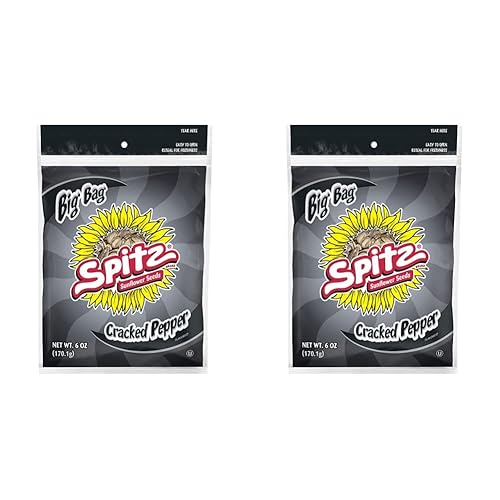Spitz Semillas de girasol, pimienta agrietada, bolsa de 6 onzas (paquete de 2)
