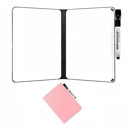coojsoo Cuaderno de pizarra blanca, A5 deslizante, portátil, pizarra de borrado en seco, borrable de doble cara para oficina, mini pizarra blanca