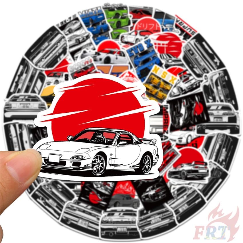 Image of Shivaduti JDM Car Stickers 50PCS - Vinyl Waterproof Decals for Laptop, Water Bottle, Skateboard - Car Enthusiast Stickers