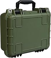 JACKBOSS 14x11.5x6.5 Inch Waterproof Hard Camera Case with Customizable Foam for Drones, Cameras & Gear - Green