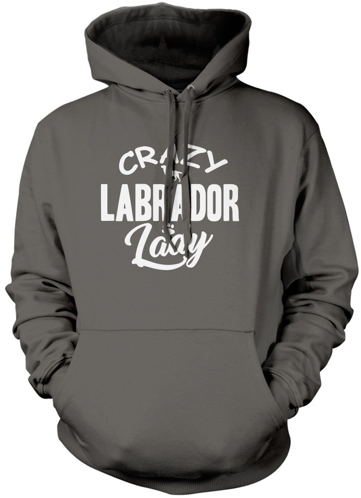 Crazy Labrador Lady Unisex Hoodie - Grey XX-Large