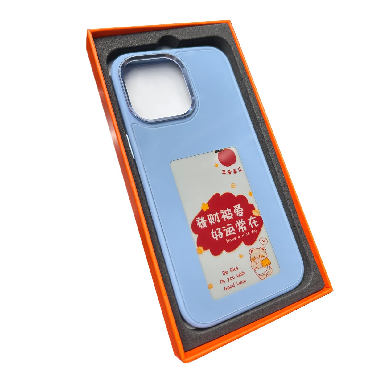 QSM E-Ink - Custodia per telefono NFC fai da te compatibile con iPhone14 Pro Max, custodia per telefono cellulare con schermo d'inchiostro per iPhone, custodia in TPU anti-goccia (per iPhone 14 Pro