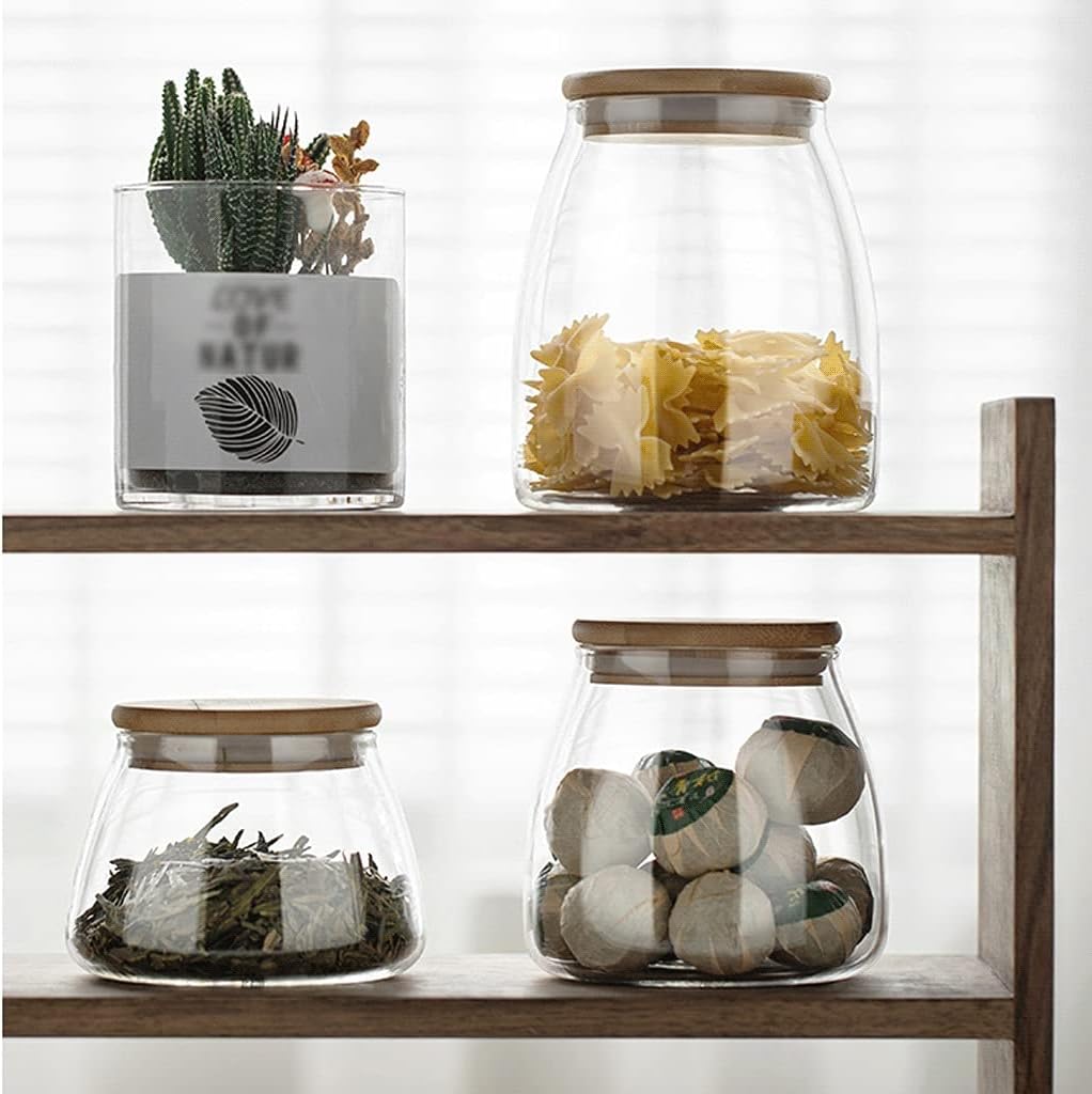 Reusable Food Storage Container Glass Storage Jars With Sealed Lids Kitchen Canister Food Storage Canister For Serving Tea Coffee Spice Food Storage Jars