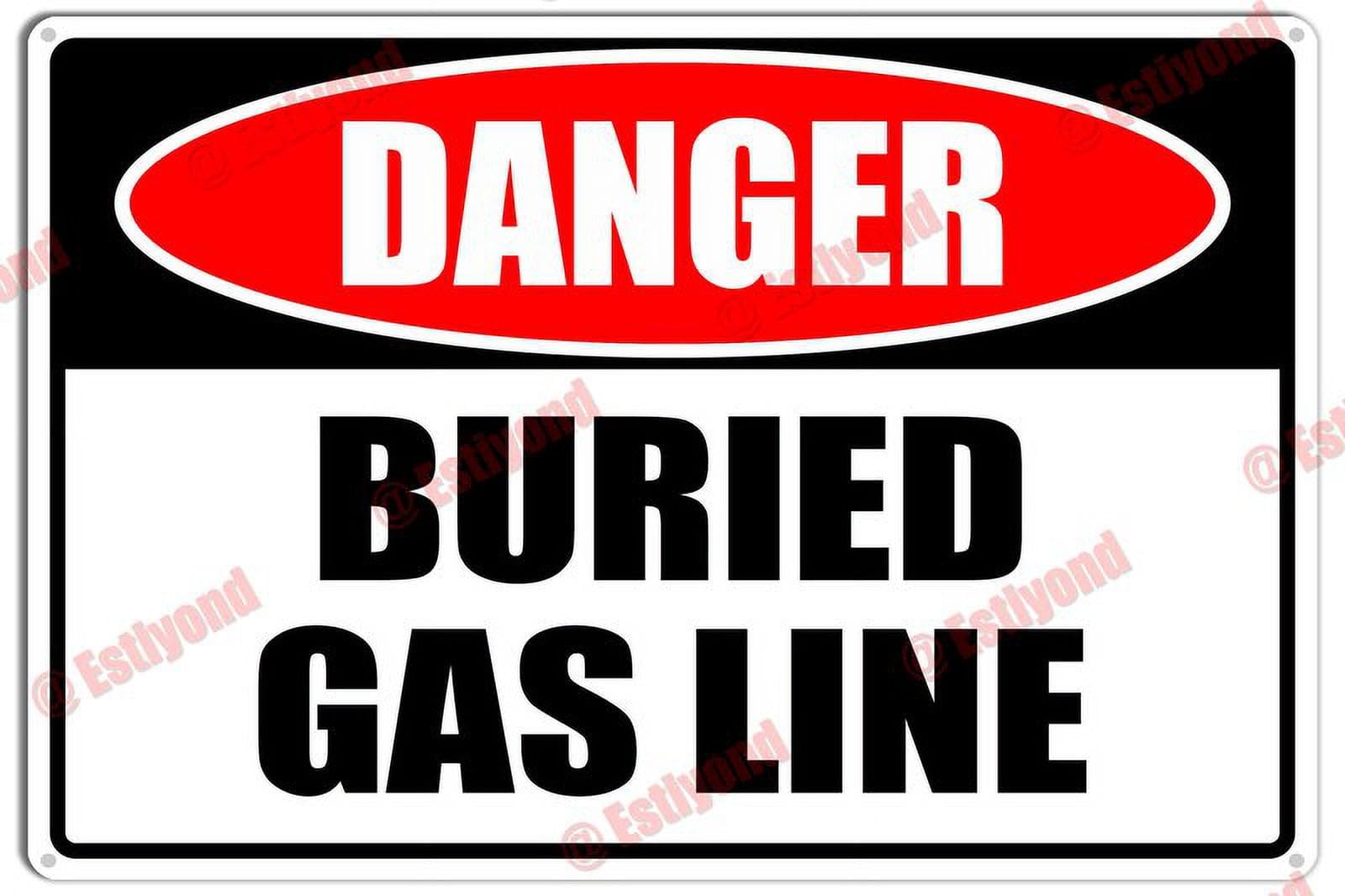 peiyeety Buried Gas Line Caution Warning Notice Aluminum Metal Sign 8"X12"
