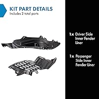 Vista 2 de TRQ Juego de protectores de guardabarros interior compatible con Mazda Miata MA1249122 MA1250109 2001-2005