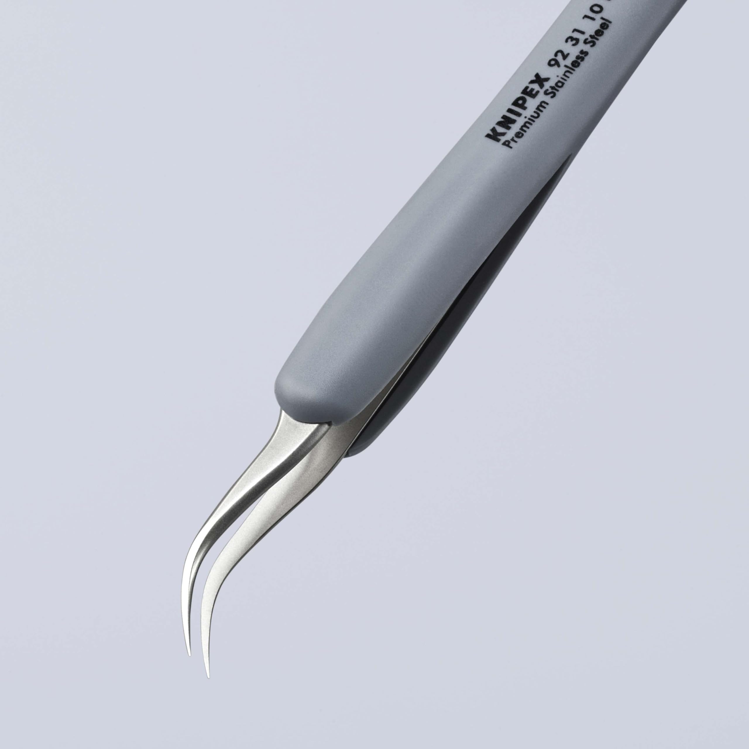 KNIPEX Pęseta precyzyjna z gumowanymi uchwytami ESD Nierdzewna, antymagnetyczna, rozpraszająca ładunki elektrostatyczne 122 mm, 92 31 10 ESD