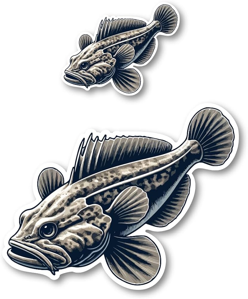 Amazon.co.jp: リアルな魚イラストステッカー 120mm 60mm 2枚組 スマホ