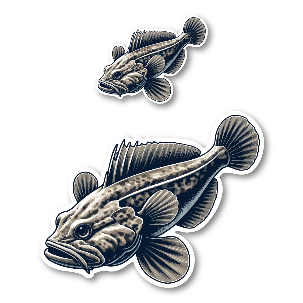 Amazon.co.jp: リアルな魚イラストステッカー 120mm 60mm 2枚組 スマホ