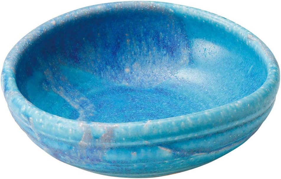Marui Seitou MR-3-3424 Shigaraki Ware Hechimon, Single Mouth Deflection Pot, Blue Drops, 7.5 inches (19 cm)