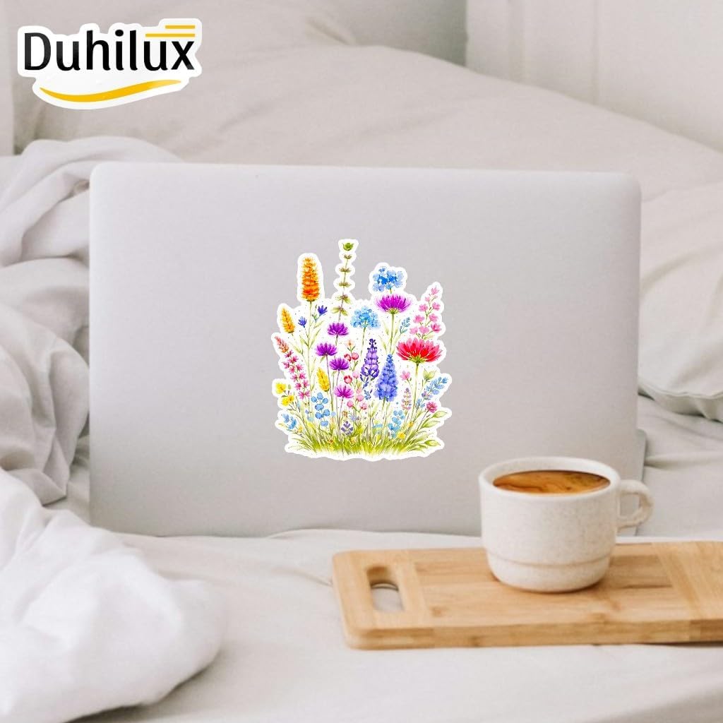 Colorful Wild Flowers Watercolor Painting Sticker 5 inch, Wildflower car Decal, Waterproof Vinyl Decal for Car, Trucks, Laptops, Book, Wall image 4