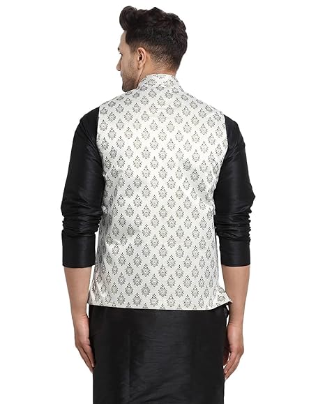 ABH Lifestyle Men's Jacquard Stylish Nehru Jacket set.