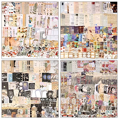 Draupnir 800Pcs Autocollants Scrapbooking Vintage, Rétro Scrapbooking Stickers et Papier Kit pour Bullet Journal Décoratifs, DIY Junk Journaling - Collection
