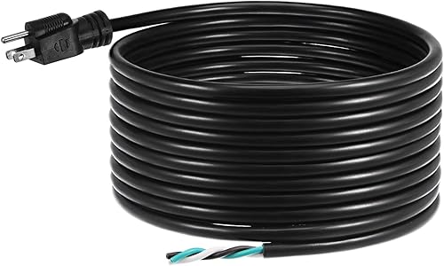 PATIKIL Cable de alimentación de CA, 20 pies 12 AWG, cable de fuente de alimentación de repuesto de 3 clavijas 5-15P para aparato de CA universal y