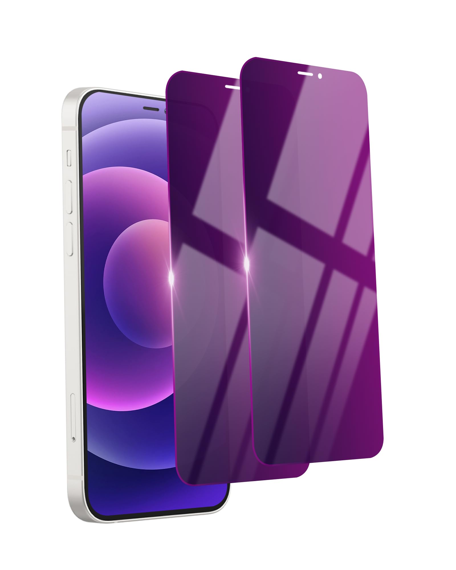 Photo 1 of Ifaeveus 2 Pack Privacy Screen Protector for iPhone 12/12 Pro Purple