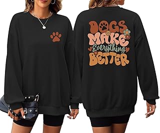 Dog Mom Sweatshirt Cute Paw Print Mama Sweatshirts for Women Lover Gifts Funny Long