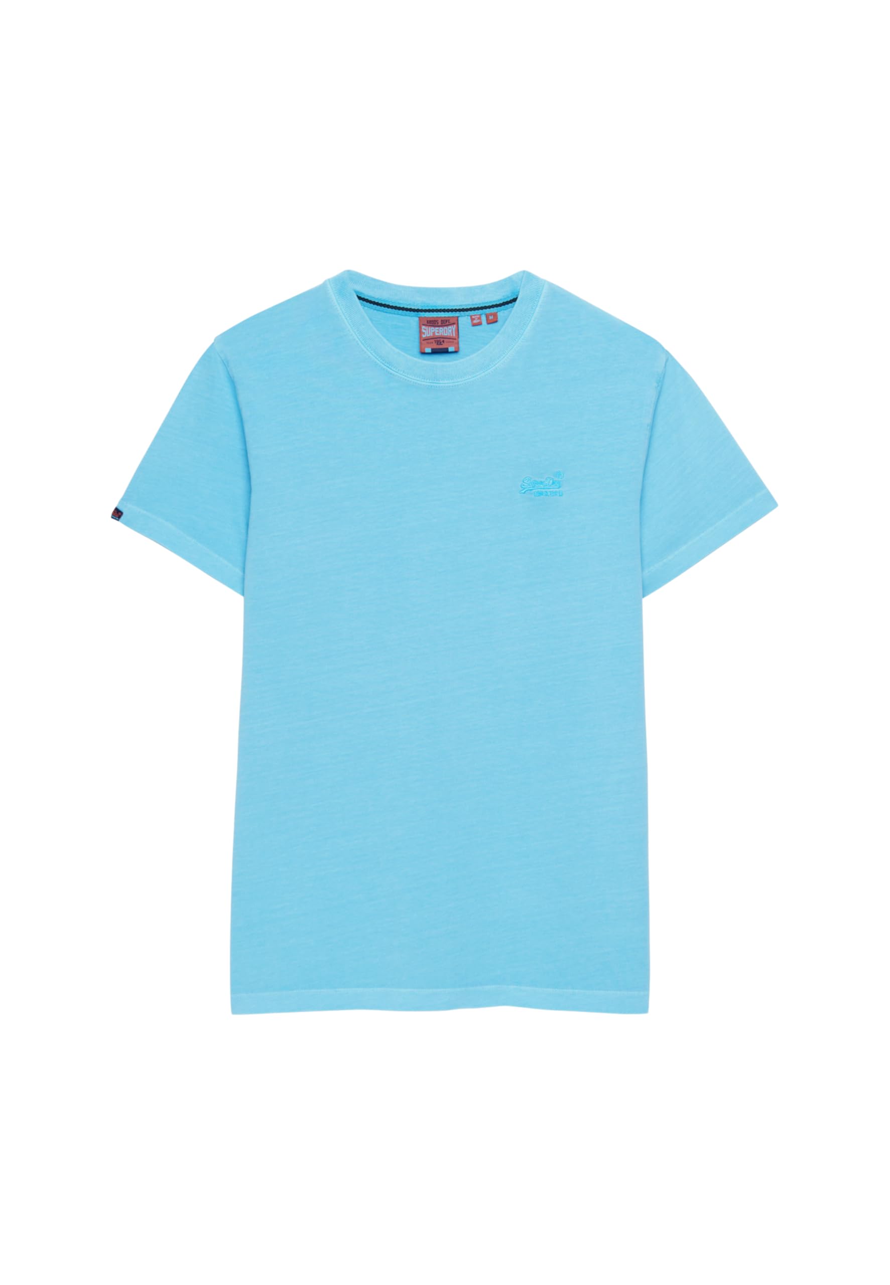 Superdry Men's Neon Sky Blue Essential Neon Logo Embroidered T-Shirt, Xl