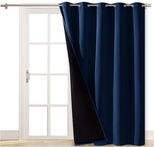 Miniatura 121 de NICETOWN - Cortina para puerta de patio totalmente oscura, cortina divisora de habitación de alta resistencia para puerta corrediza, persianas