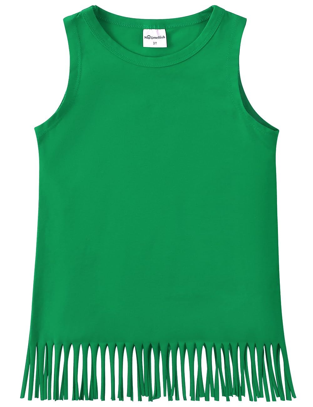 Noomelfish Girls Fringe Tank Tops Cotton Summer Sleeveless Shirts (5-12 Years)