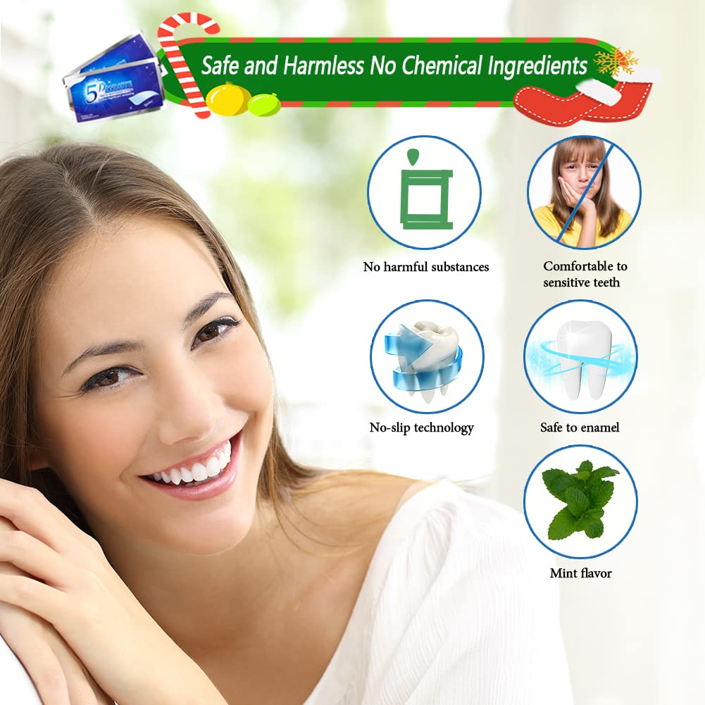 56 PCS Strisce Sbiancanti Denti 5D Schloss, Teeth Whitening Strips con Adesione unica, Dental Whitestrips Ricche di Fattore Sbiancante e Fattore Antiallergico, Comode e Prive di Acido Dentale
