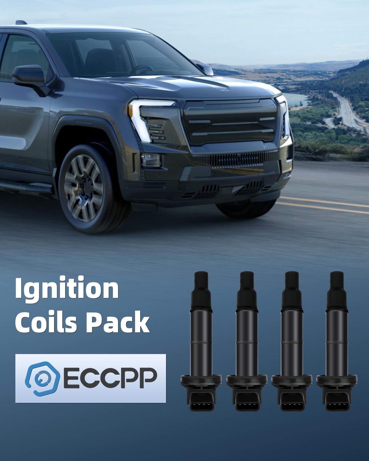 ECCPP UF333 4 ignition coils with 4 iridium Spark Plugs for Toyota for Camry Matrix RAV4 for Highlander Solara Vibe TC HS250h 2.4L l4 C1330 UF333 5C1299