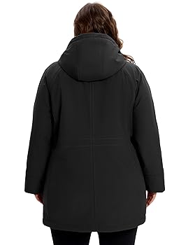 Womens Plus Size Softshell Jacket, Warm Windbreaker Coat