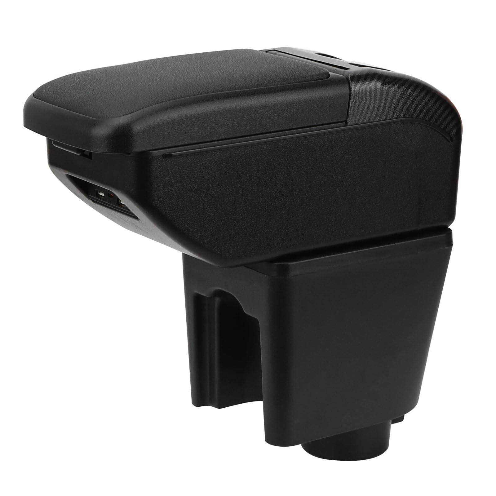 AULPHIKECompatible with Chevy Chevrolet Lova Armrest T200 T250 2002-2011 Car Center Console Organizer Armrests Double Layer Storage with USB Ports（Black Style）