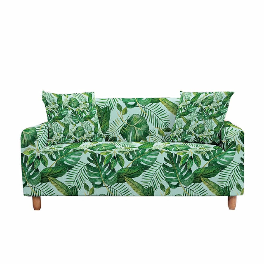 Housse de canapé élastique feuille tropicale salon sectionnel