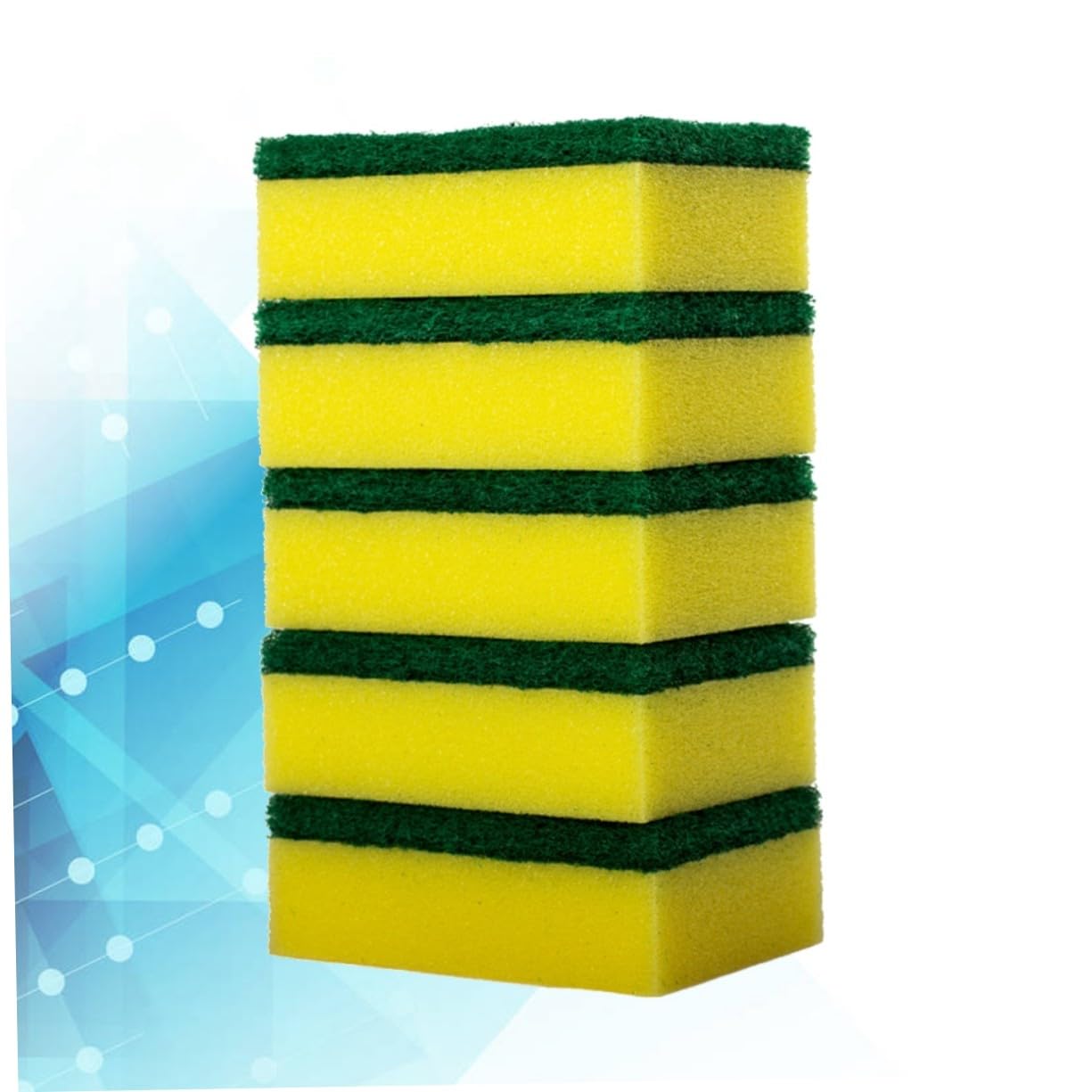 112 Pezzi Spugne per Pulizia Cucina Giallo e Verde Antiscivolo e Resistente di Spugnette per Lavare Piatti con Superficie Abrasiva e Durevole per Pulizie Pesanti e Uso Quotidiano
